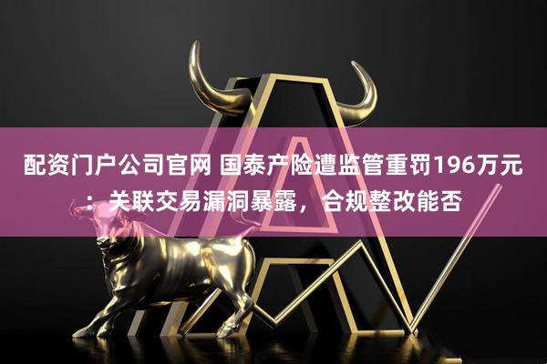 配资门户公司官网 国泰产险遭监管重罚196万元：关联交易漏洞暴露，合规整改能否